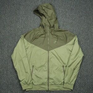 Nike‎ Jacket Men Small Green Windrunner Hooded Full Zip Pocket Colorblock Track
